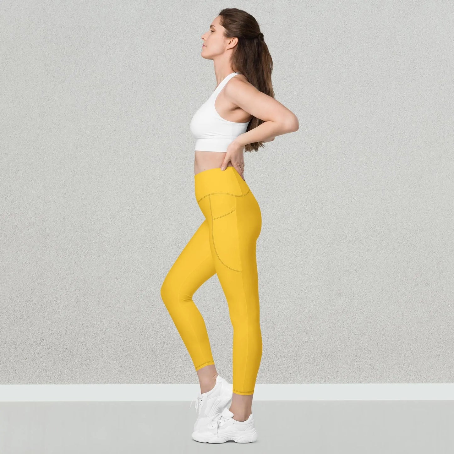 Yellow Leggings with pockets - Image #1